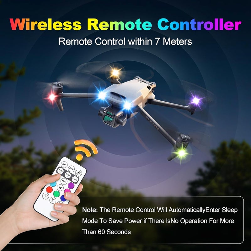 HISUMER 8PCS 4-LED Wireless LED Strobe Lights with Remote Control High Brightness Wireless led Light 8 Color Waterproof Anti-Collision Warning Lights for Car Motorcycle Drone Truck Bike - Image 5